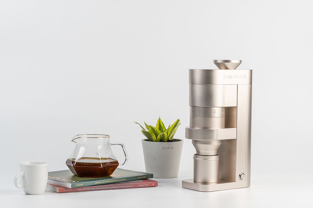 FEMOBOOK A68 Electric Coffee Grinder Champangne gold